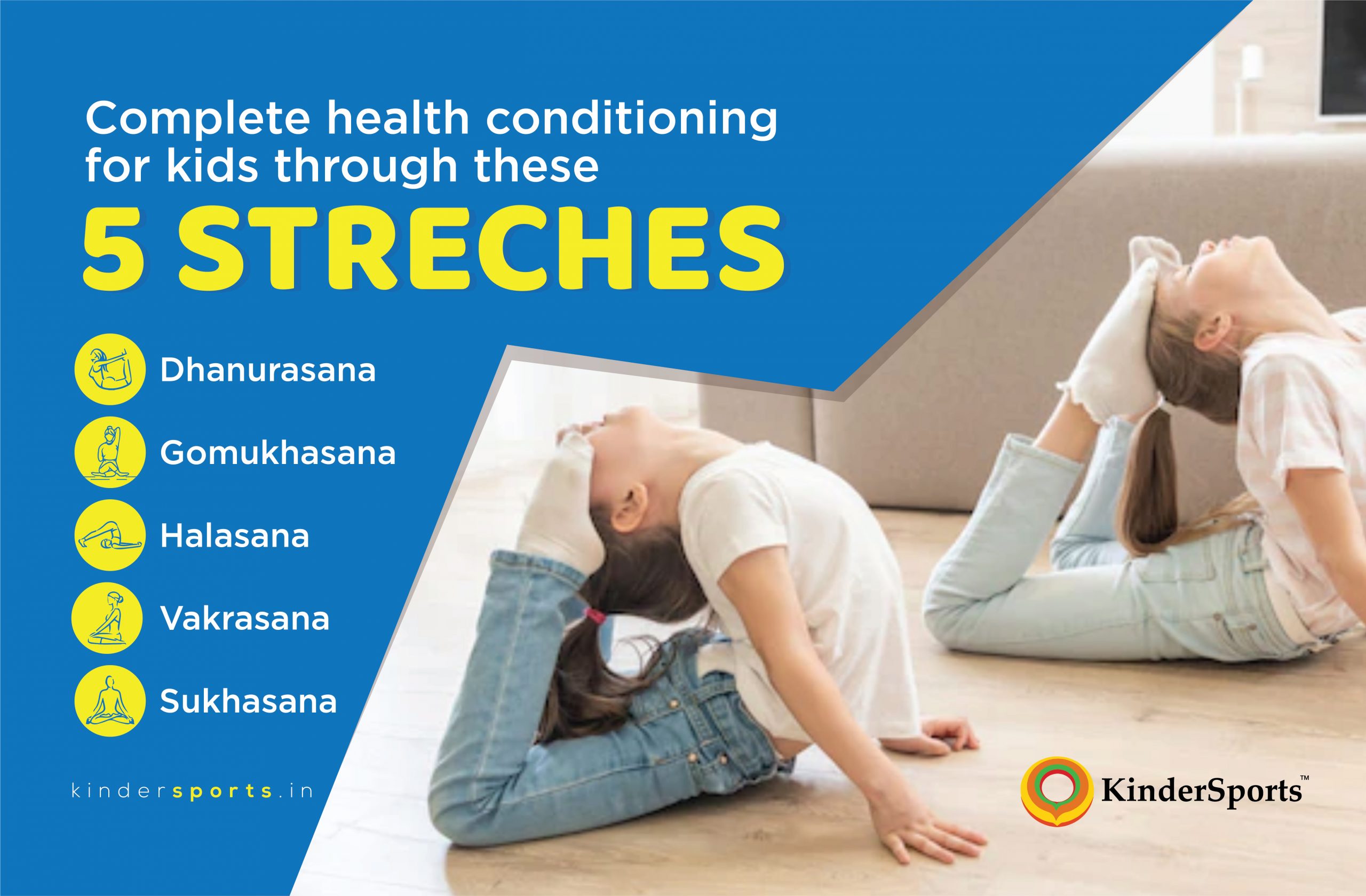 5 stretches for kids for better health conditioning.